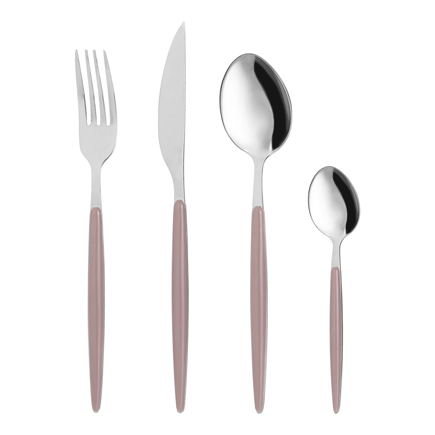 Set 16 posate Petali manico taupe