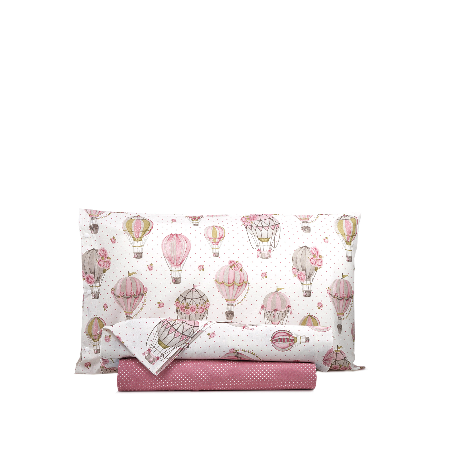 Completo letto una piazza e mezza mongolfiere rosa...