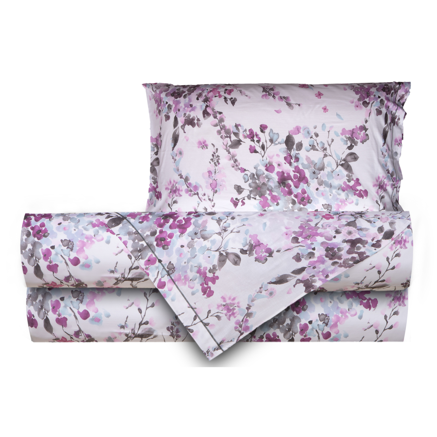 Completo letto 1 piazza e mezza fiori acquerello
