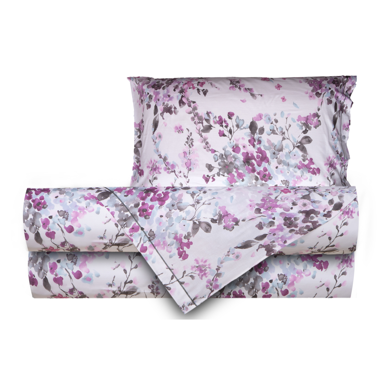Completo letto singolo fiori acquerello