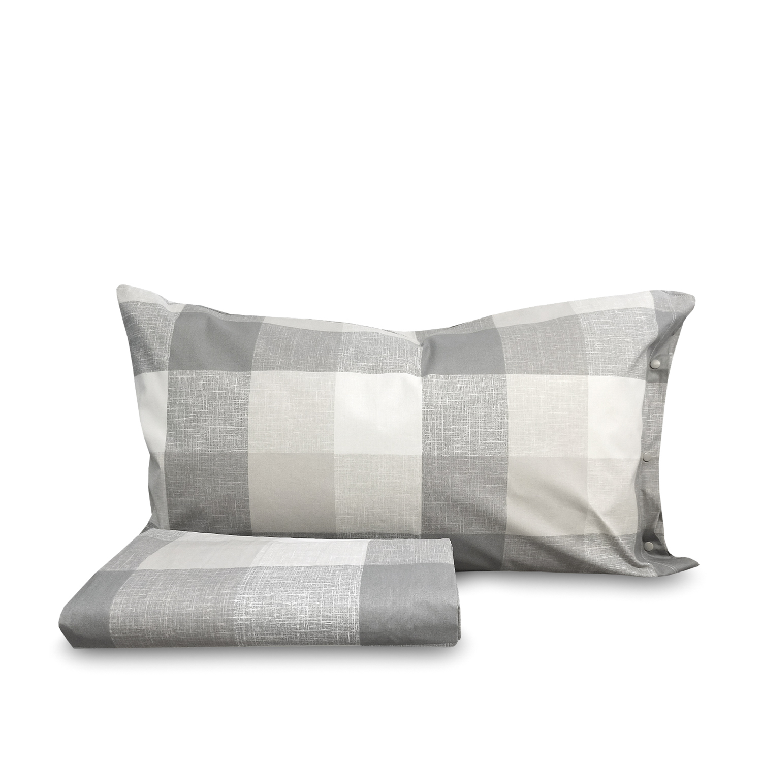 Completo letto singolo quadri grigio