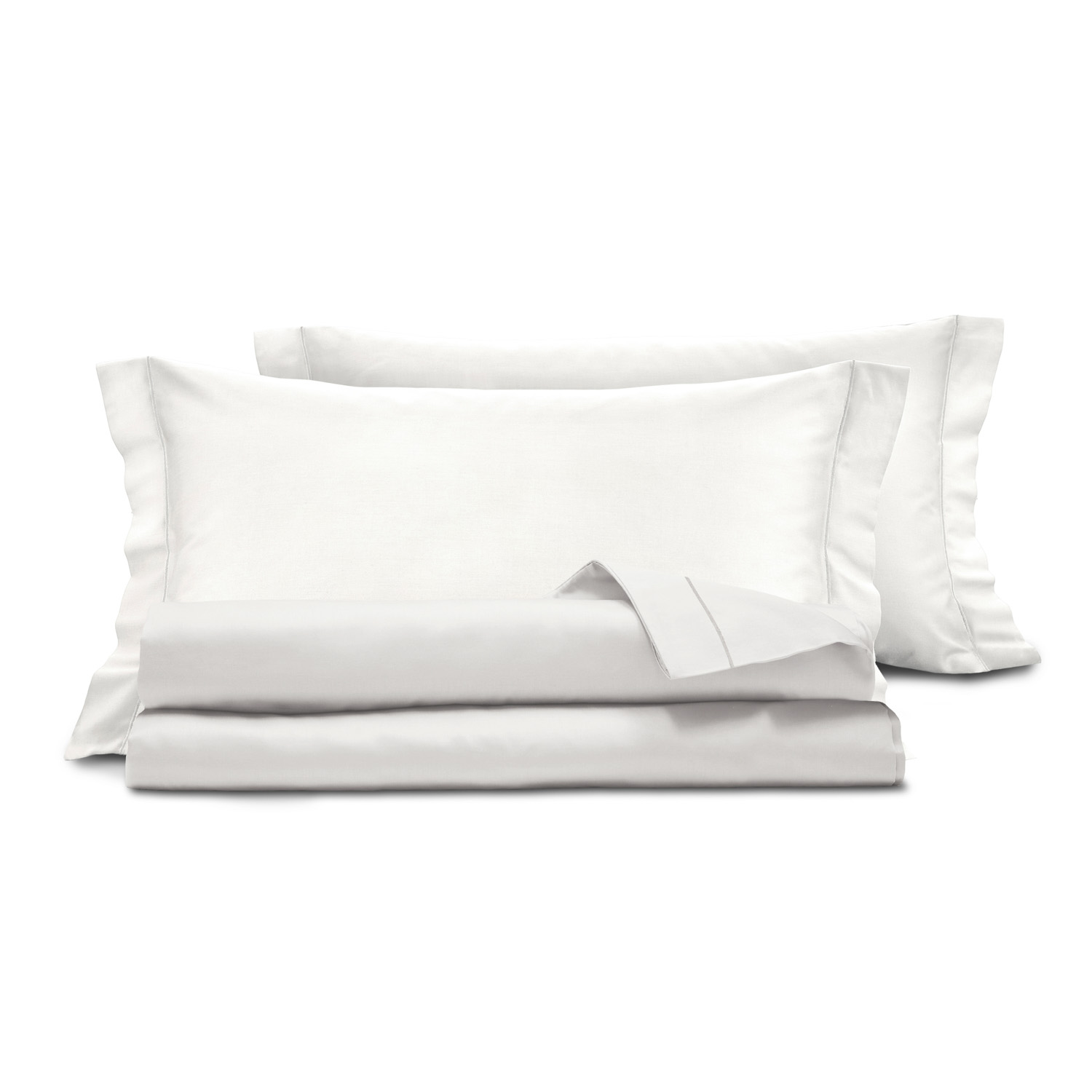 Completo letto matrimoniale raso bianco SmartDecoHome