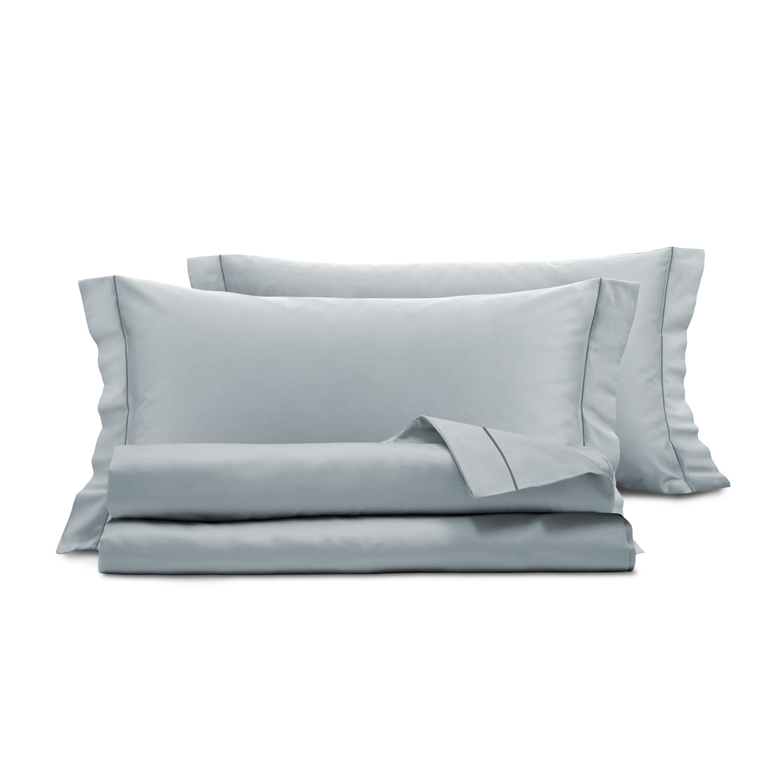 Completo letto matrimoniale raso grigio SmartDecoHome