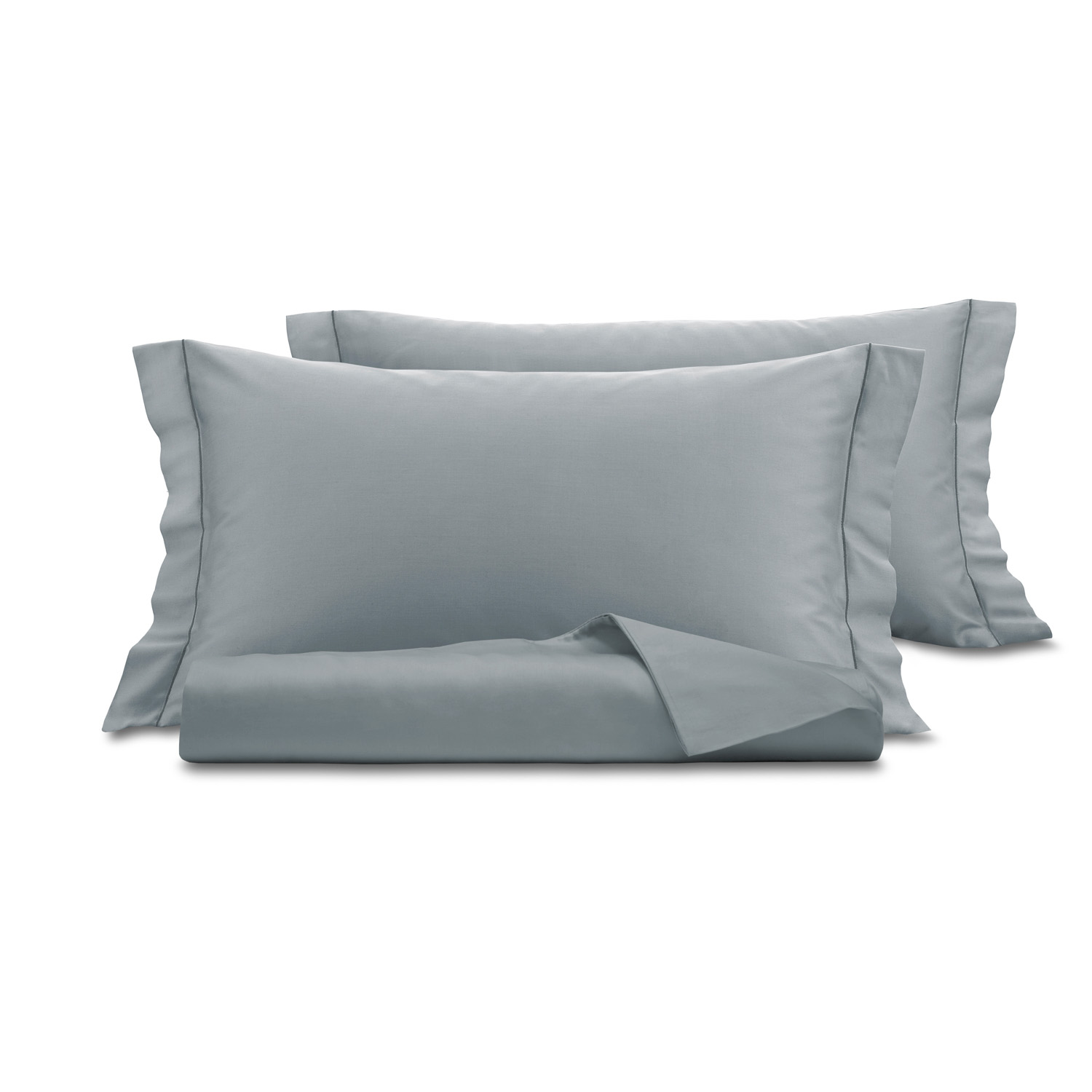 Parure copripiumino matrimoniale raso grigio SmartDecoHome