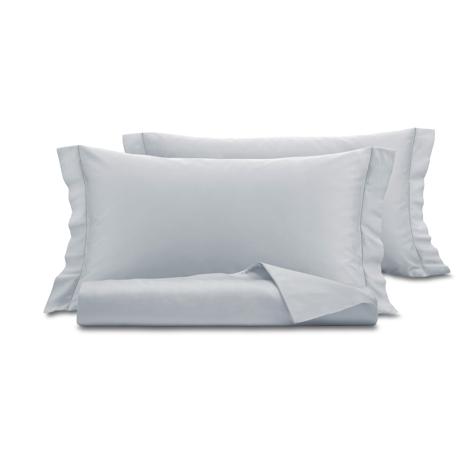 Parure copripiumino matrimoniale raso grigio perla SmartDecoHome