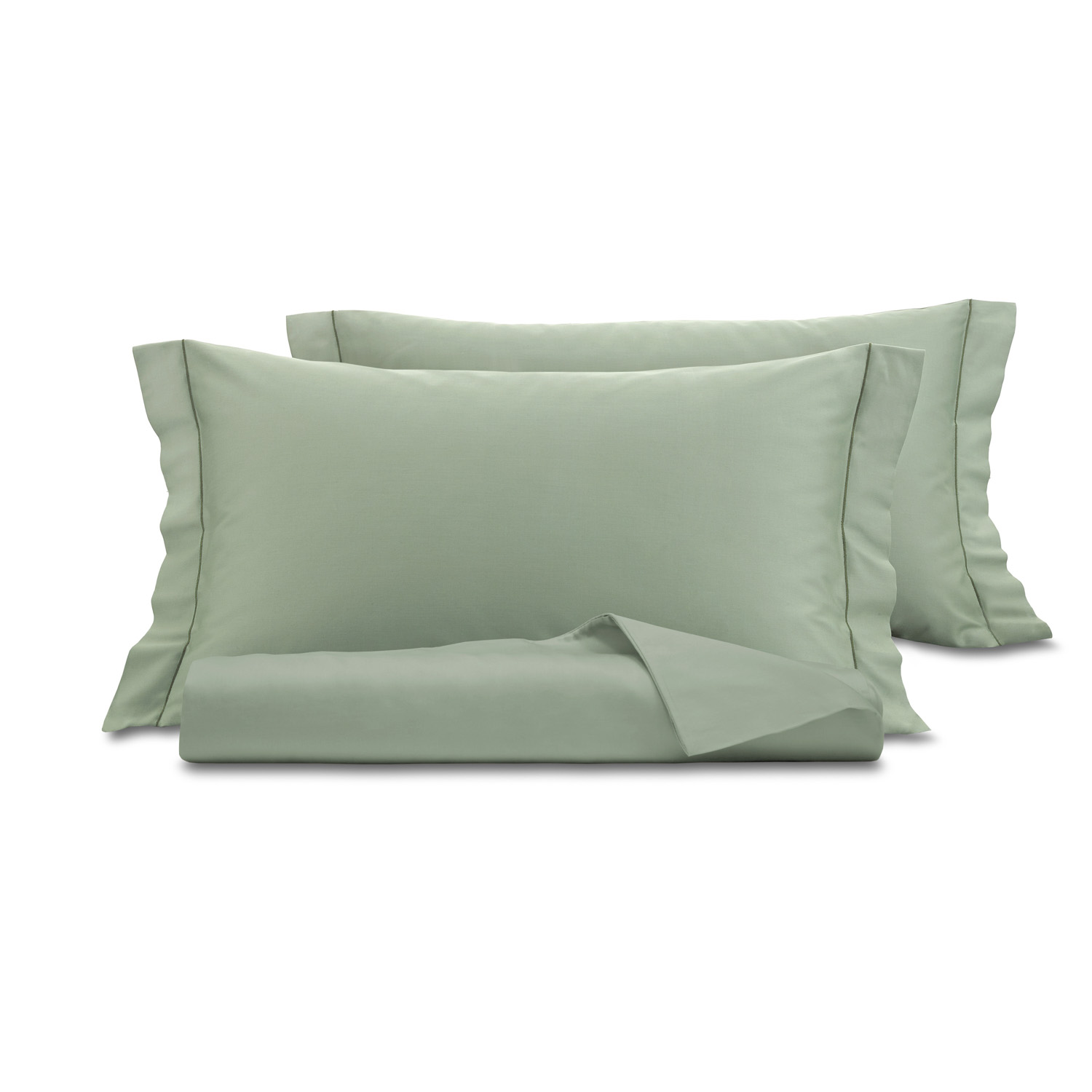 Parure copripiumino matrimoniale raso verde salvia SmartDecoHome