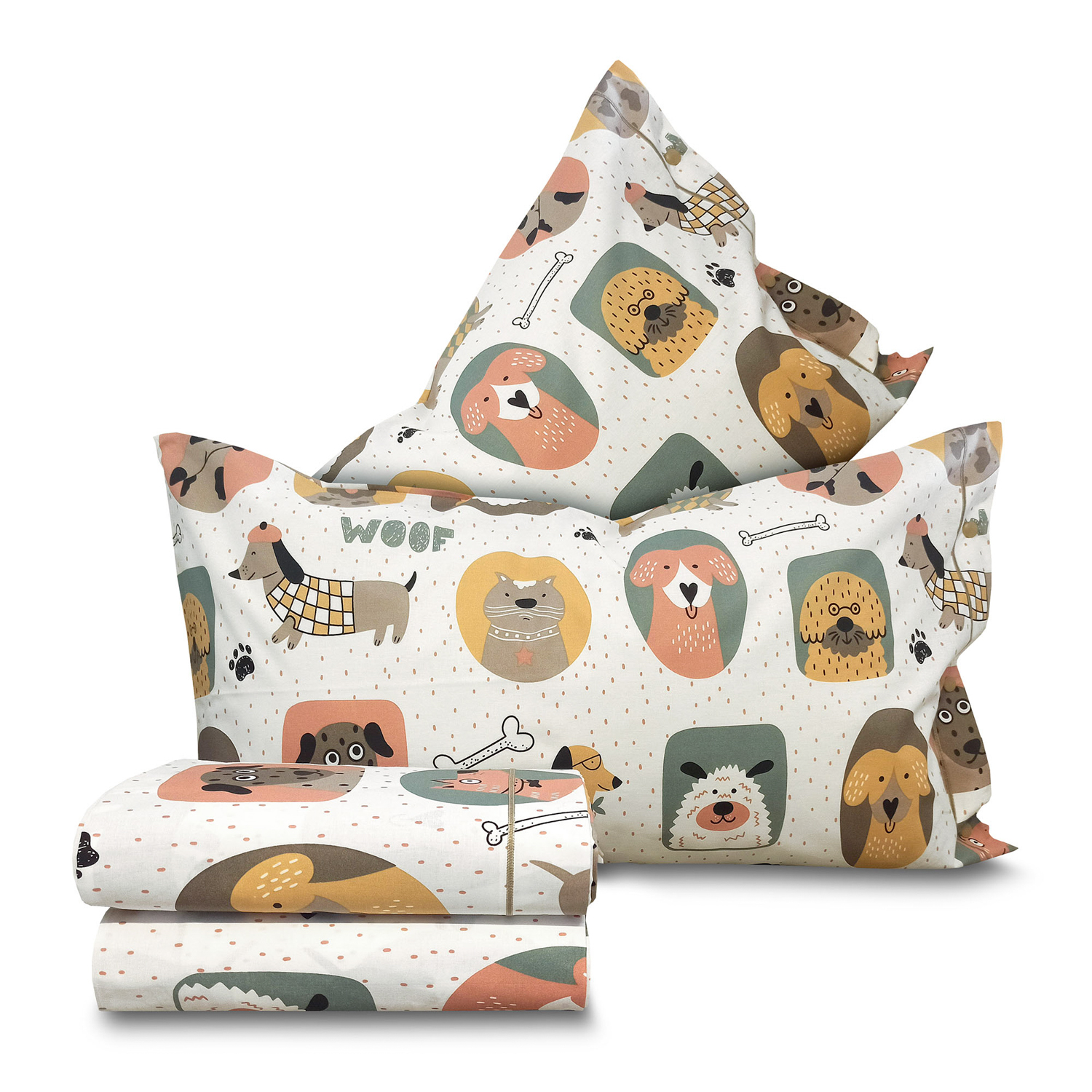 Completo letto matrimoniale cagnolini cotone SmartDecoHome