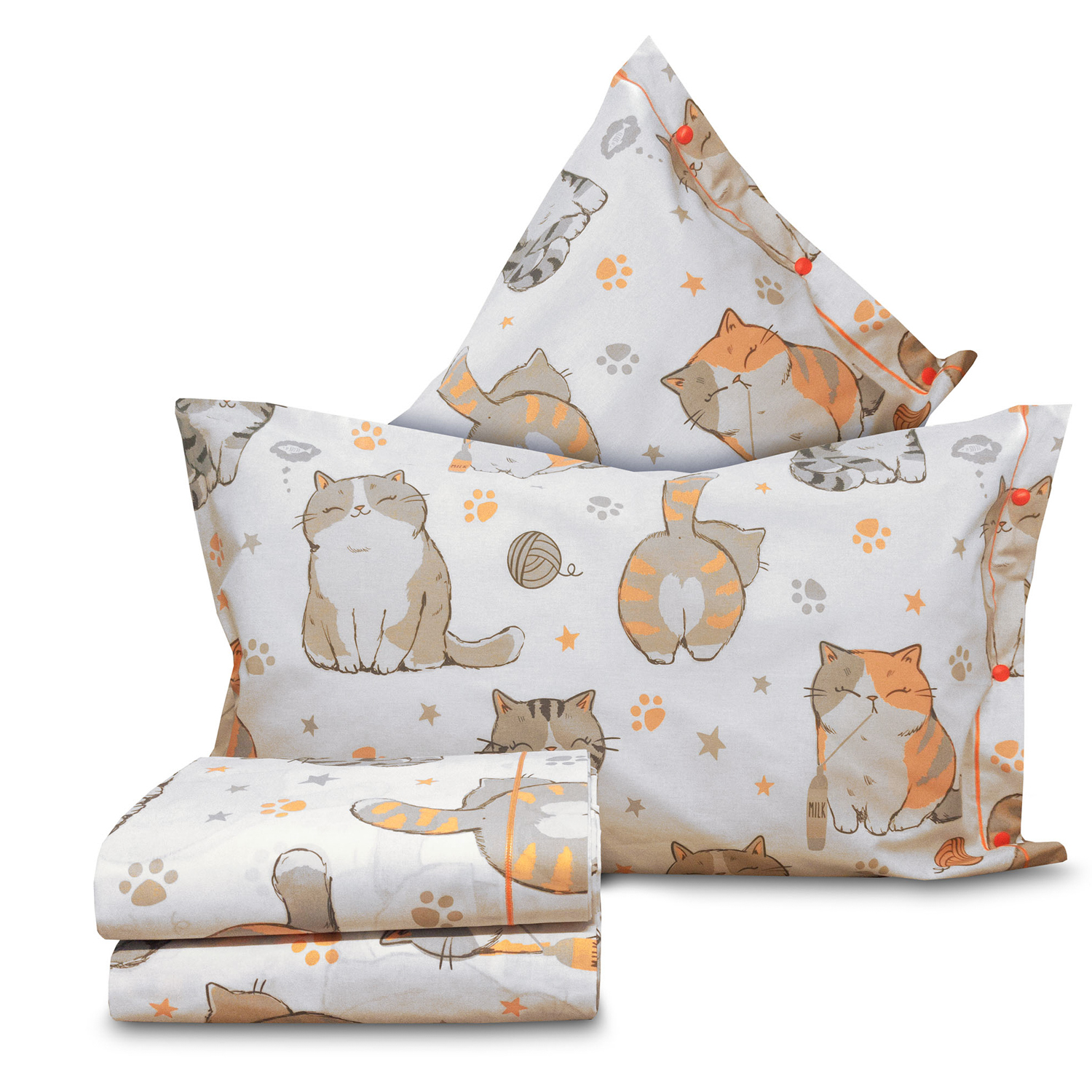 Completo letto matrimoniale gatti SmartDecoHome