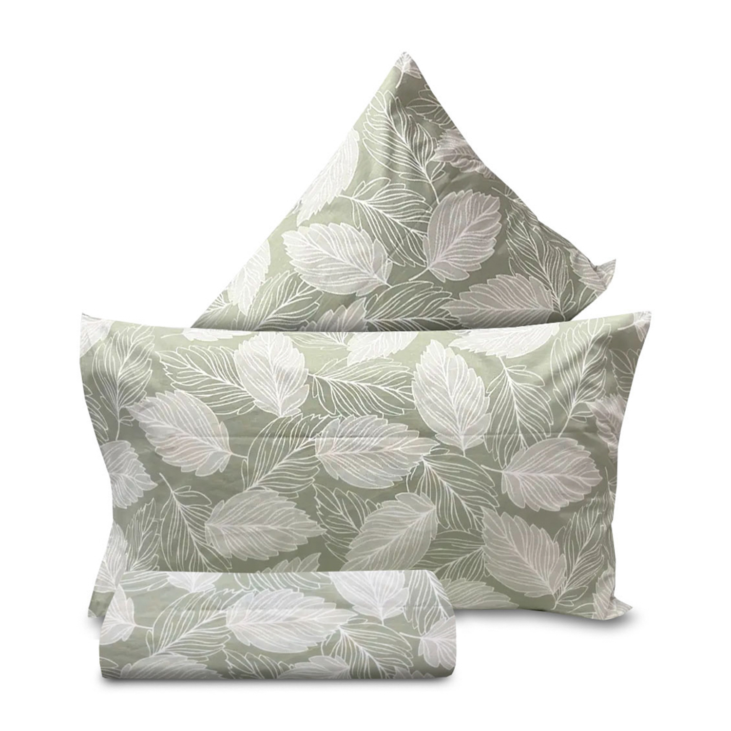 Parure copripiumino matrimoniale foglie Acanto salvia SmartDecoHome