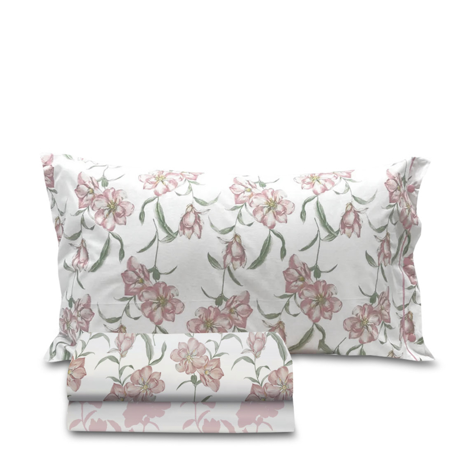 Completo letto singolo fiori Mara rosa SmartDecoHome