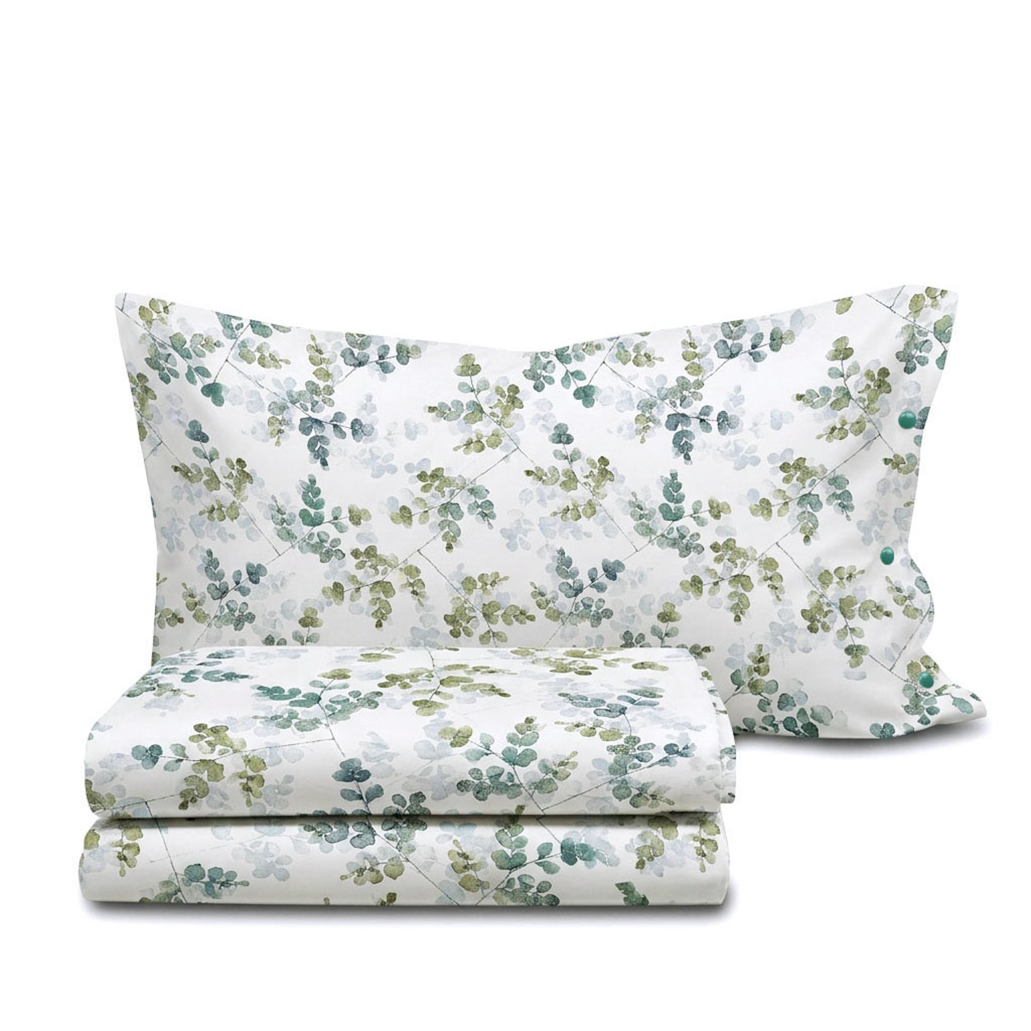 Completo letto una piazza e mezza Corolla verde SmartDecoHome