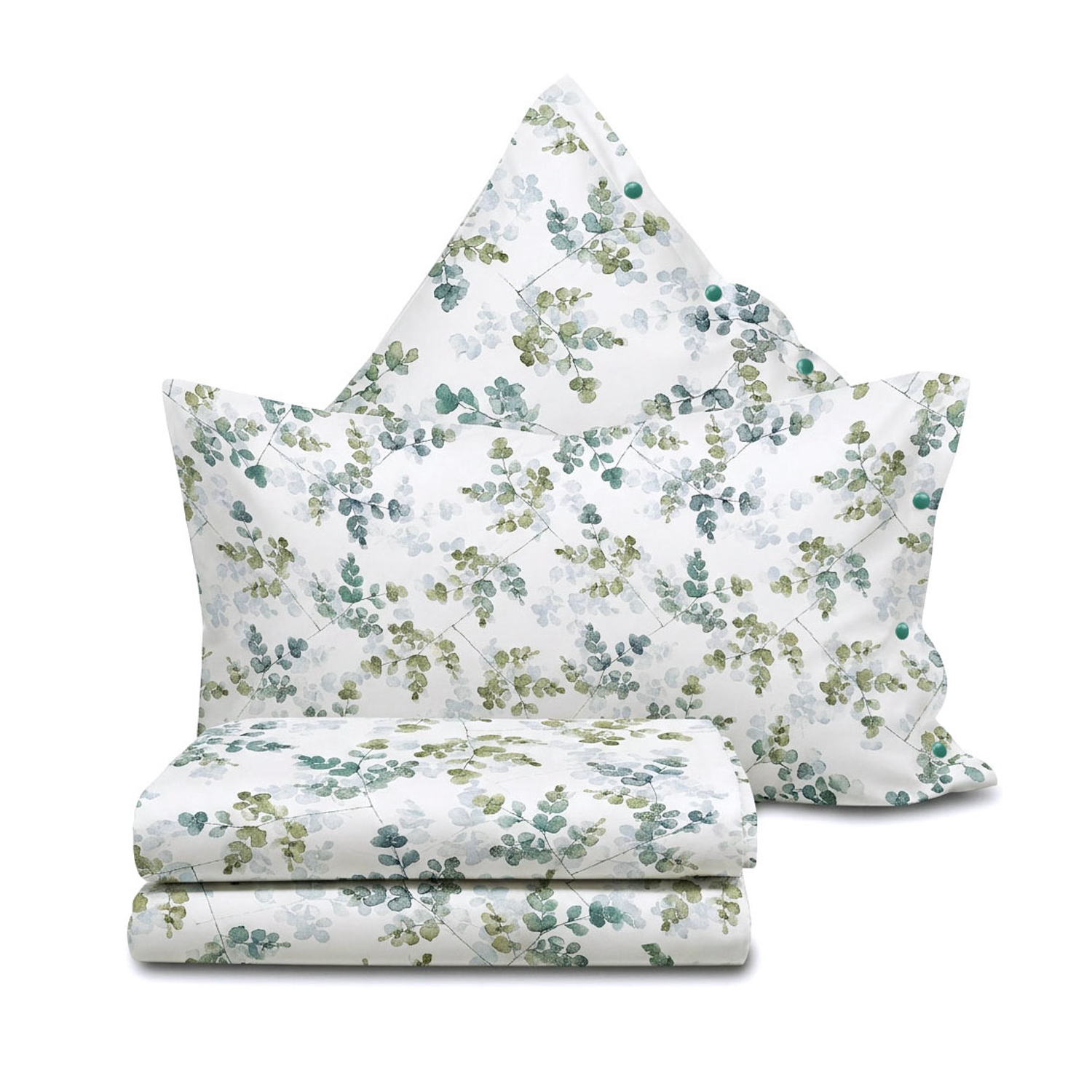 Completo letto matrimoniale Corolla verde SmartDecoHome