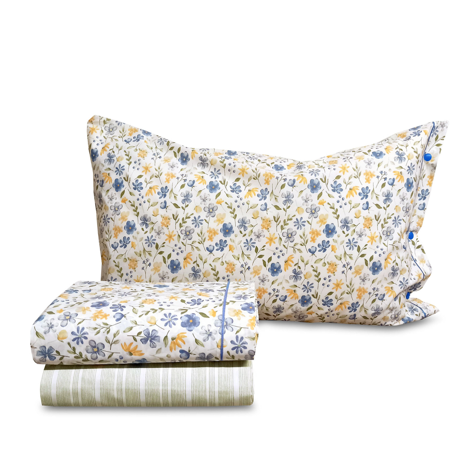 Completo letto una piazza e mezza Spring azzurro SmartDecoHome