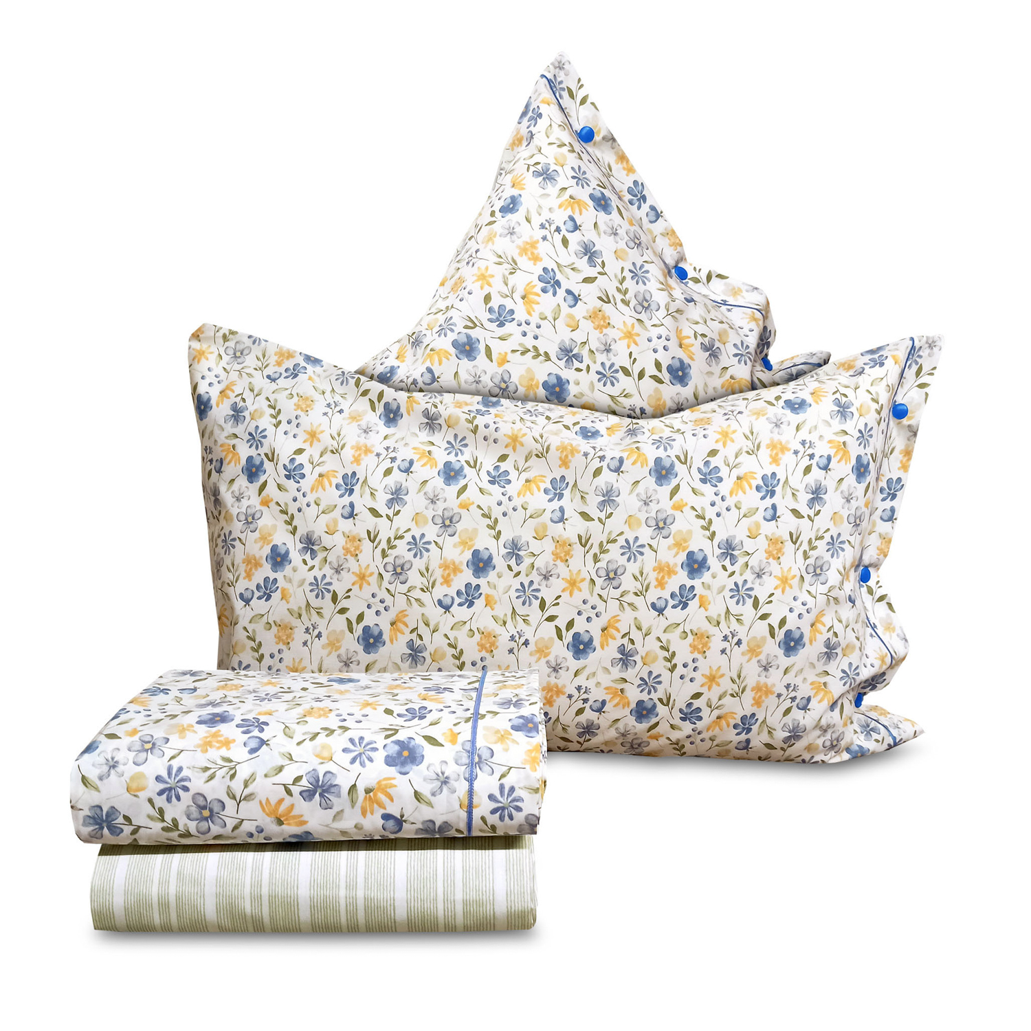 Completo letto matrimoniale Spring azzurro SmartDecoHome