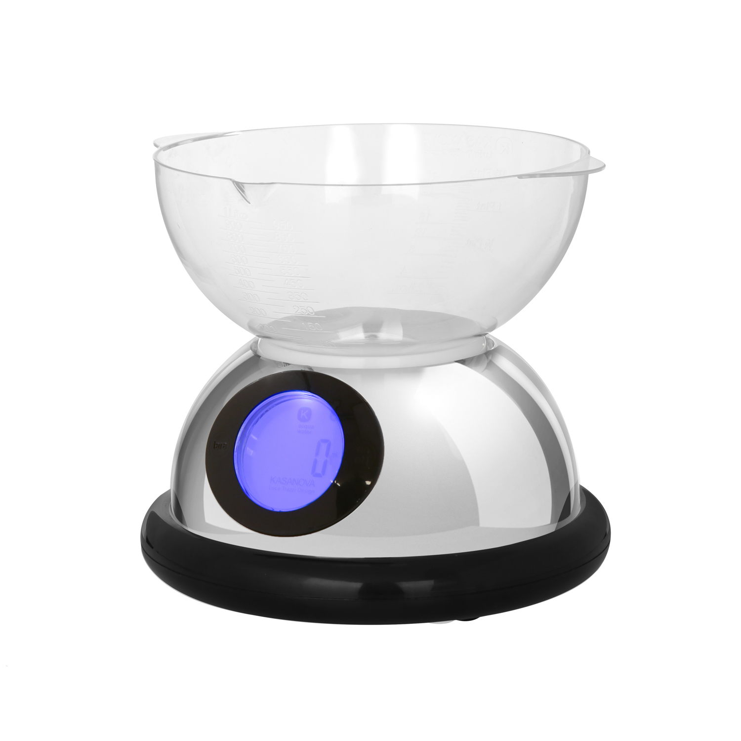 Bilancia da cucina digitale nera con ciotola Luca Trazzi