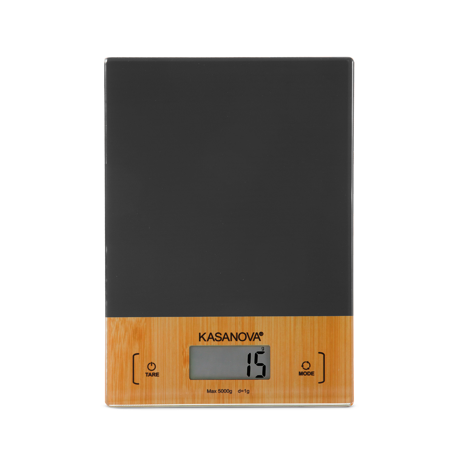 Bilancia Digitale Cucina Grigio Scuro Bambù 5 kg