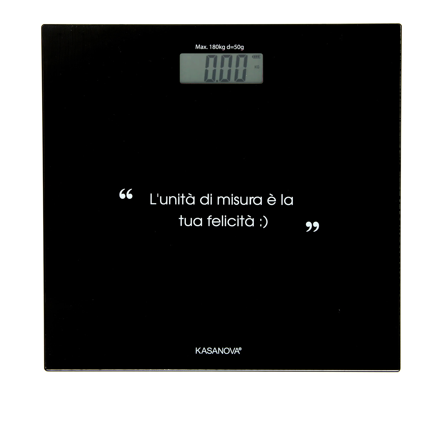 Bilancia pesapersone scritta vetro nero 180 kg