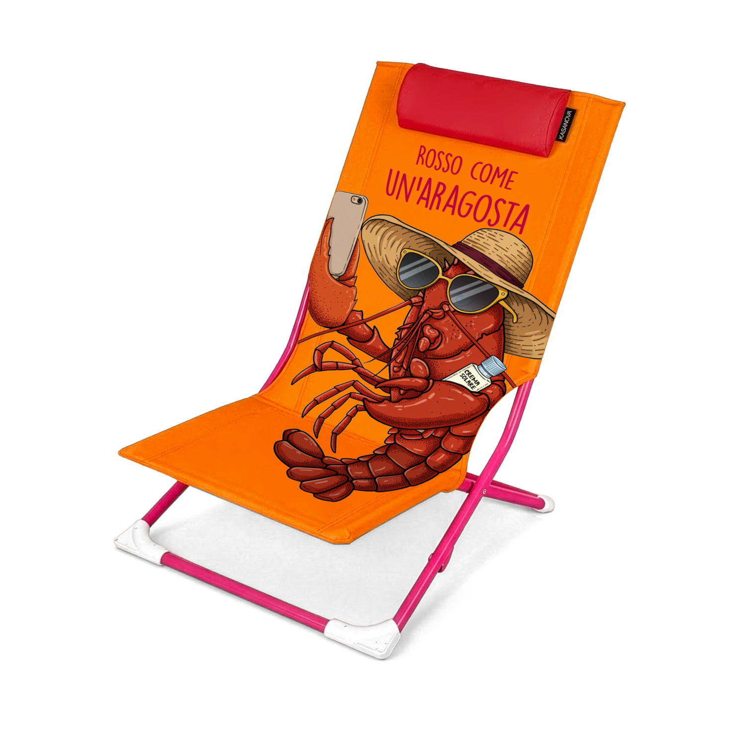 Spiaggina sedia pieghevole Aragosta con poggiatesta