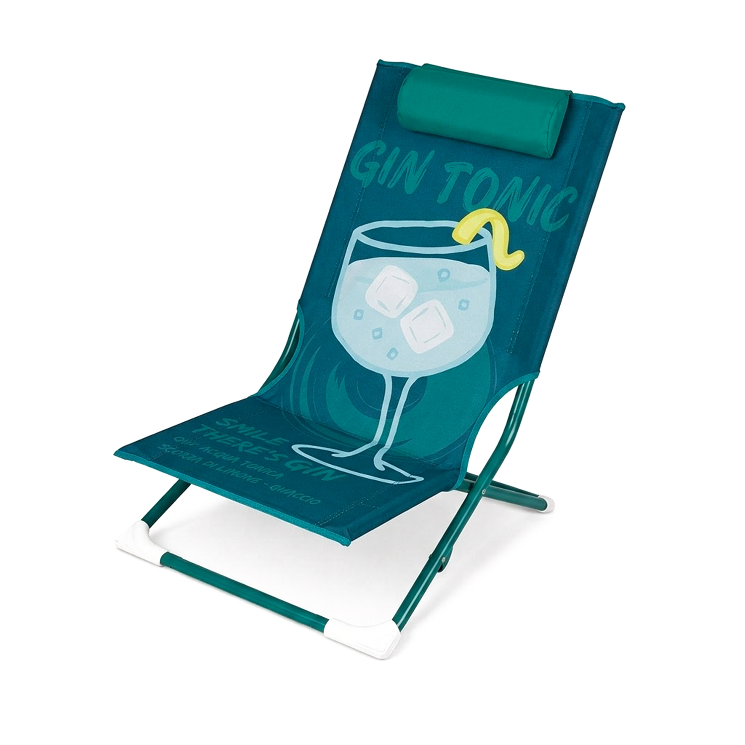 Spiaggina sedia pieghevole Gin Tonic con poggiatesta