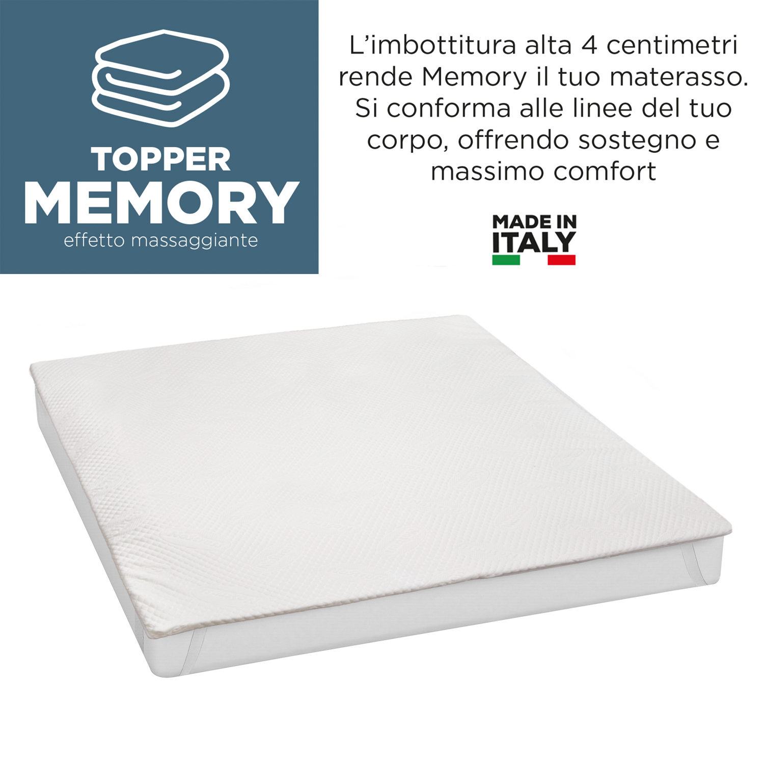 Topper matrimoniale in memory No Stress