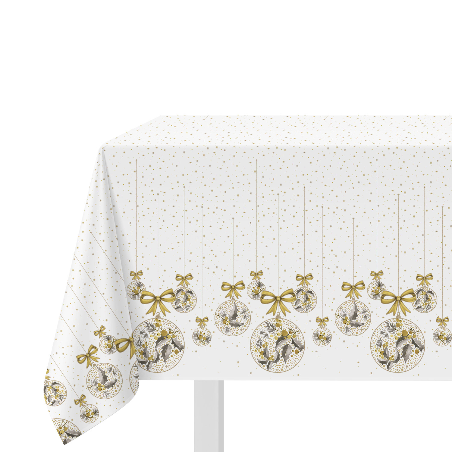 Tovaglia 140x240 cm Christmas ball ocra