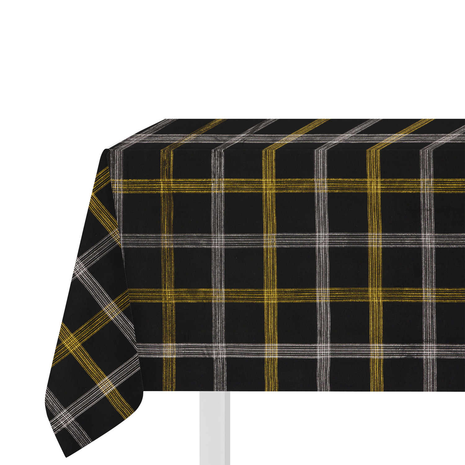 Tovaglia natalizia tartan beige e oro