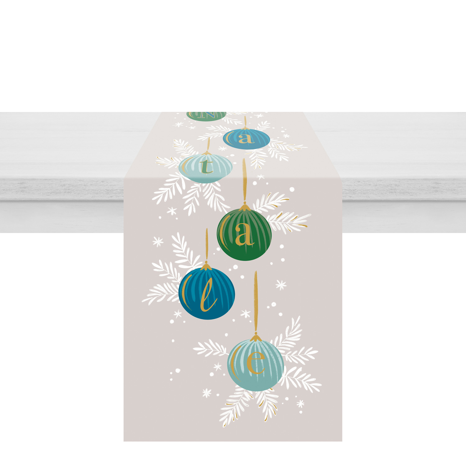 Runner natalizio 50x140 cm palline ottanio