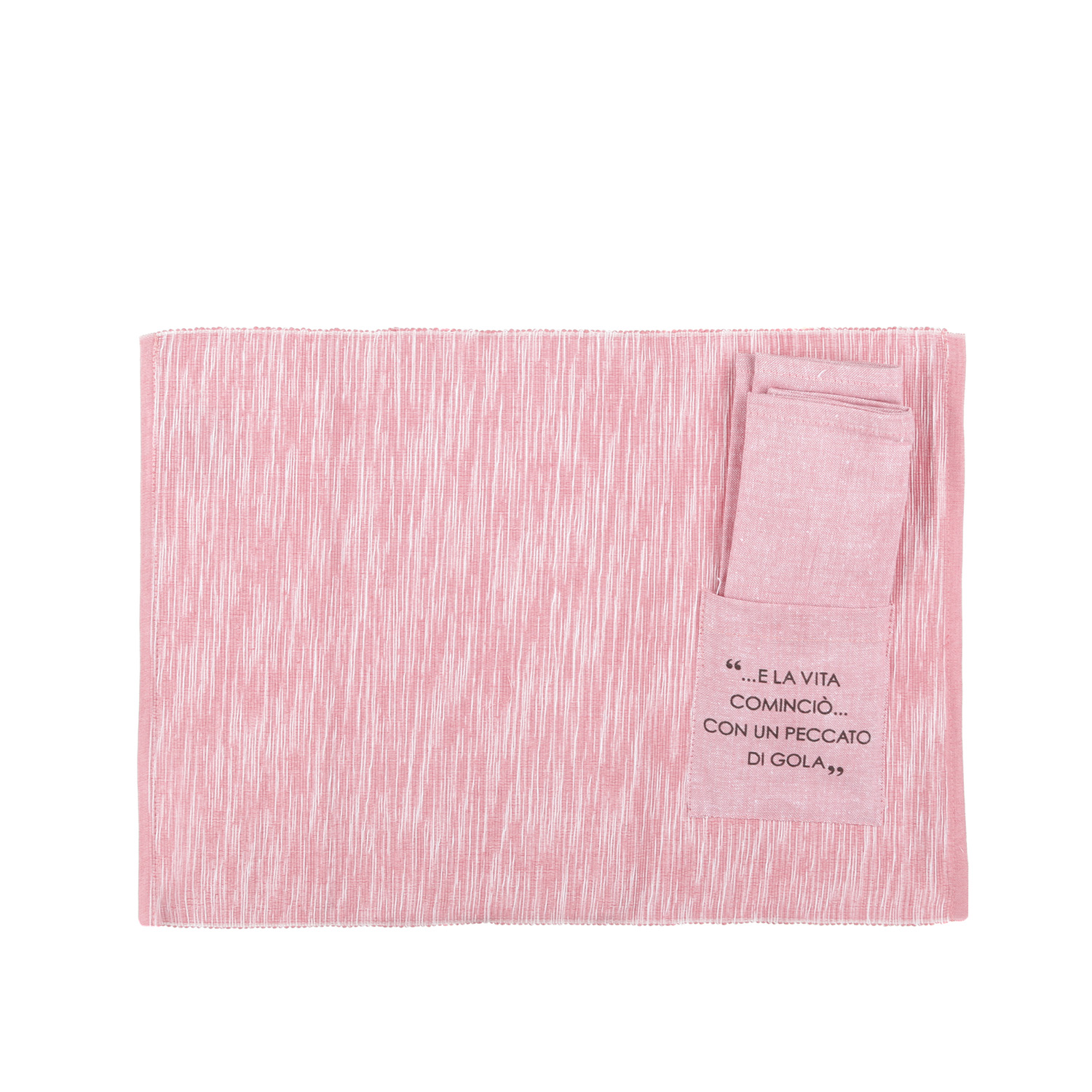 Set tovaglietta con tovagliolo scritta Quotes