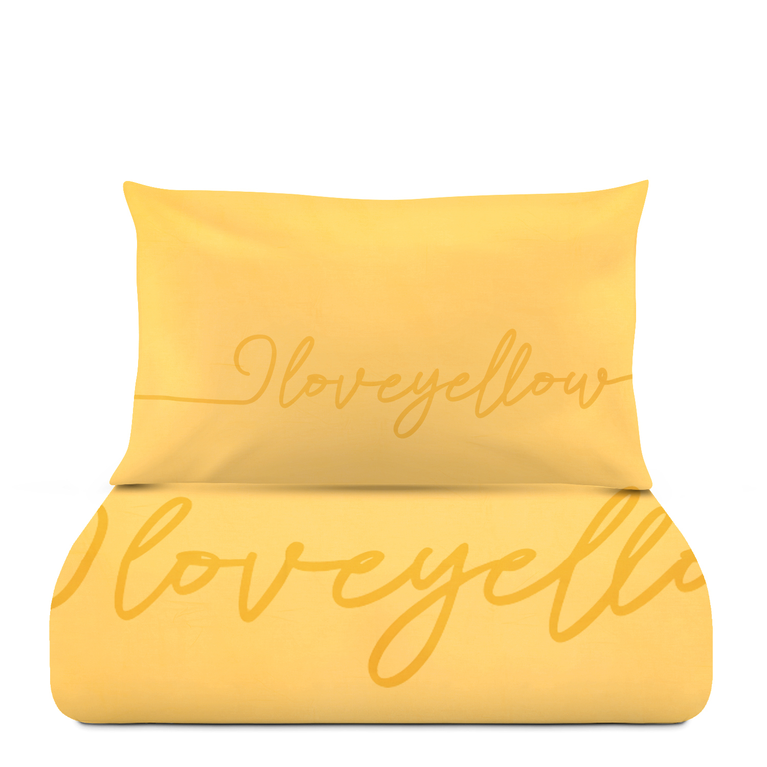 Parure Copripiumino Singolo I Love Yellow Quotes