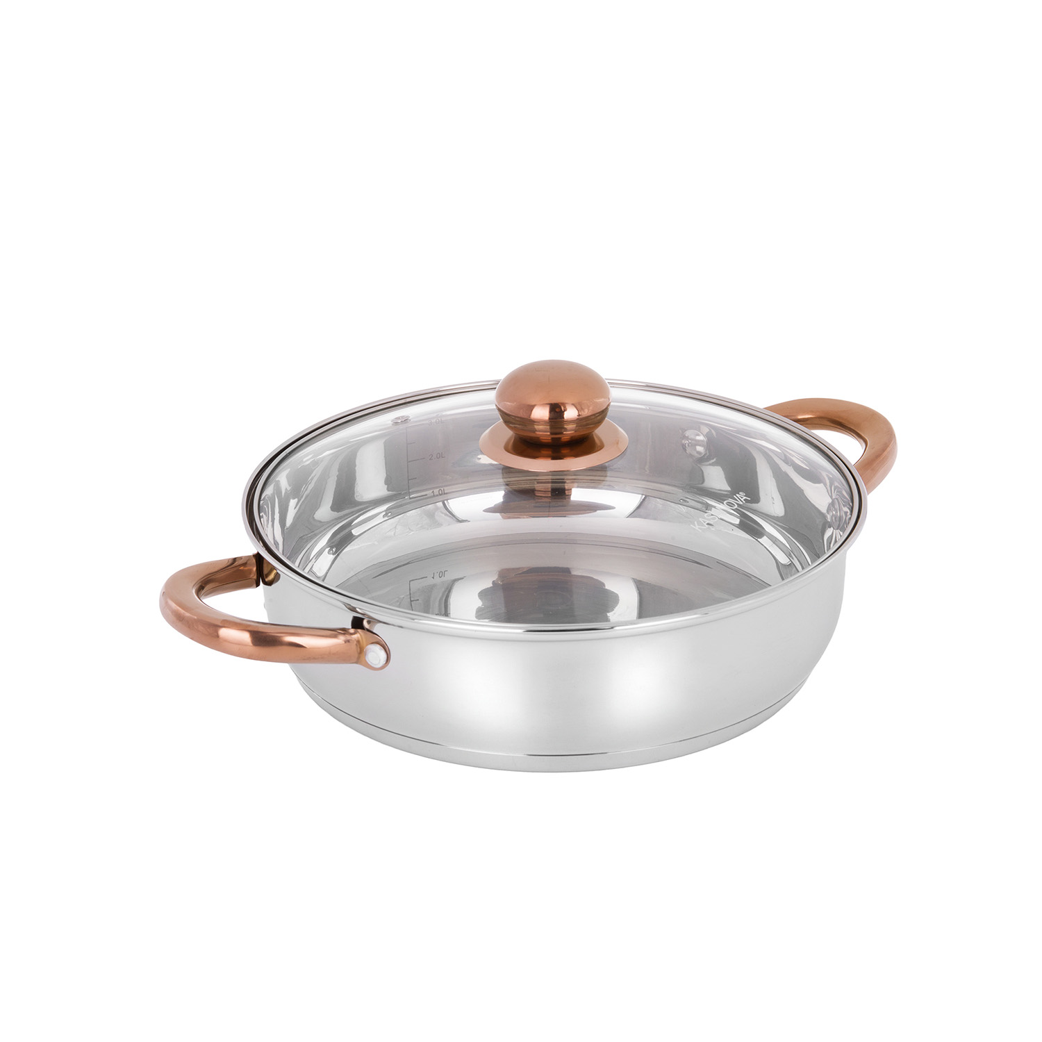 Tegame 26 cm acciaio inox Meravigliosa con coperchio