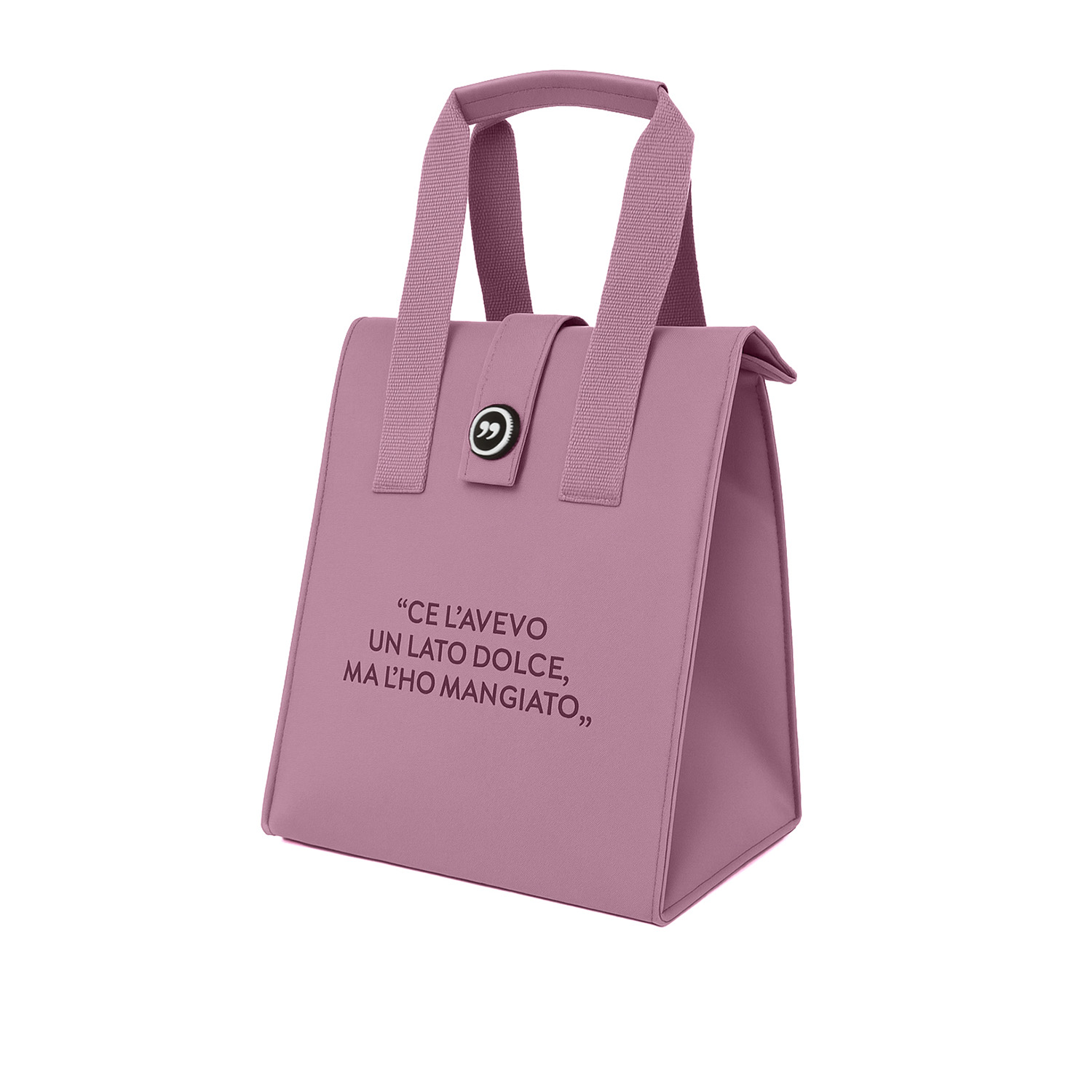 Borsa porta pranzo termica 12 L rosa con scritta