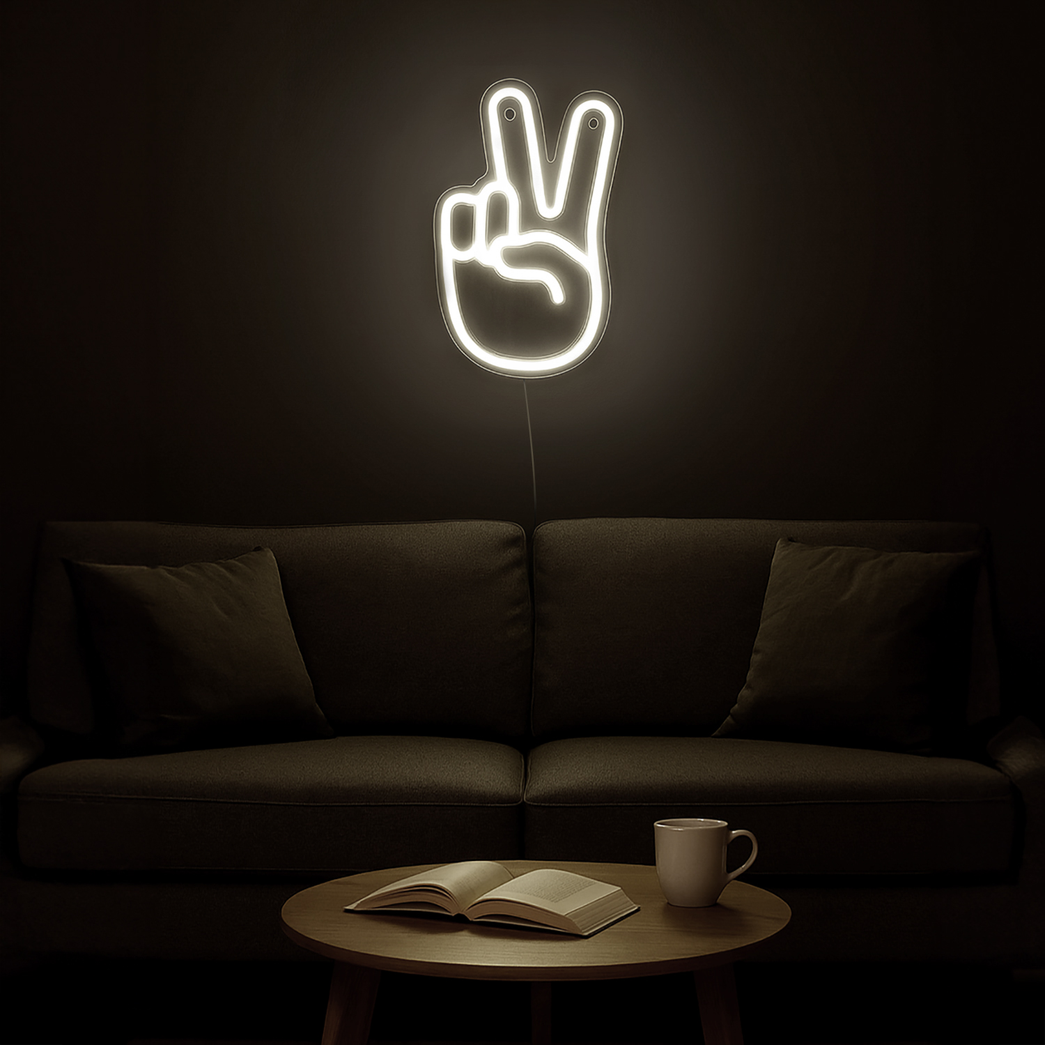 Insegna Neon Bianca 'Vittoria' USB a Parete