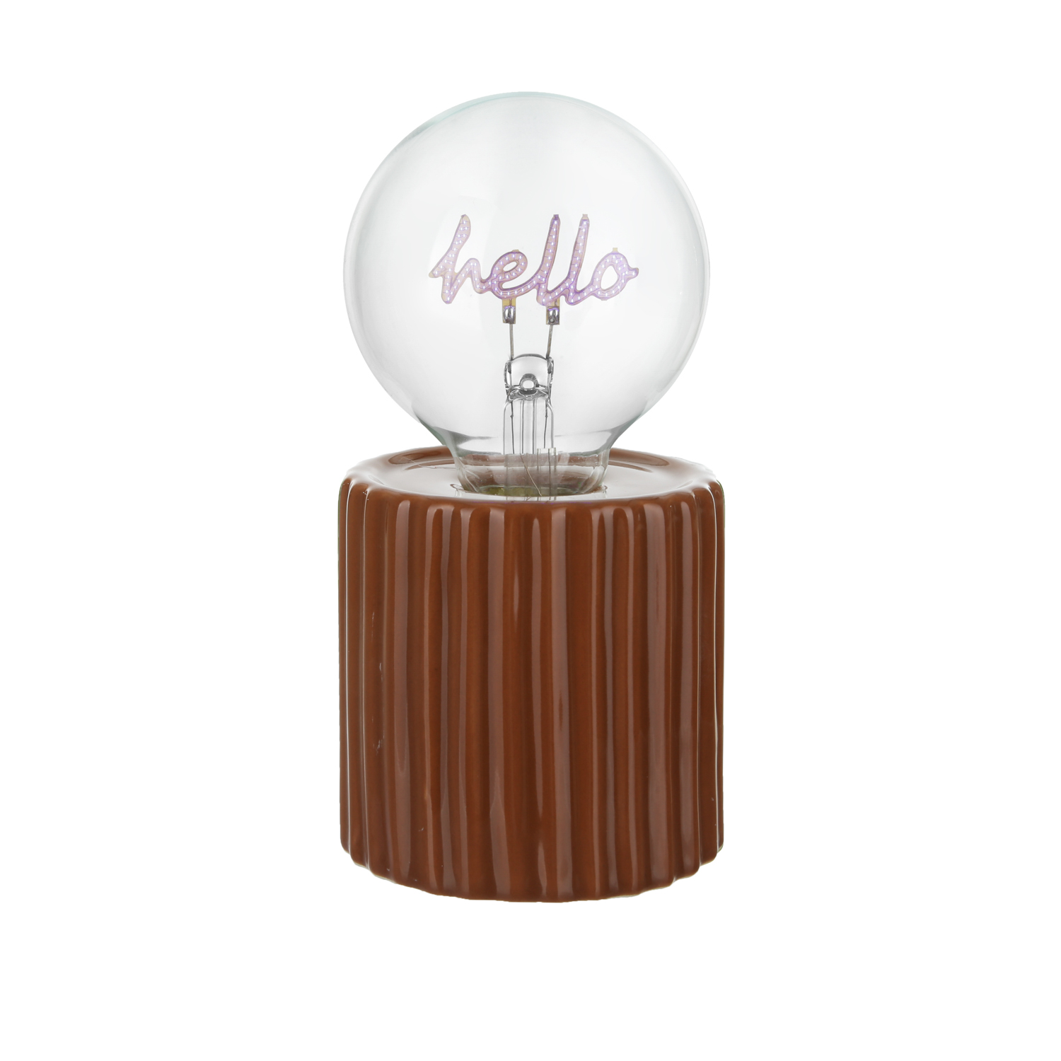Lampadina decorativa natalizia Hello led ricaricabile