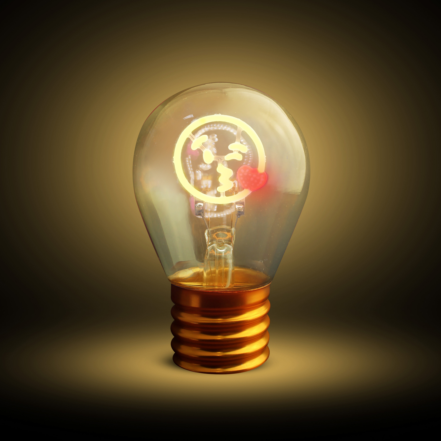 Lampadina bacio LED decorativa e ricaricabile