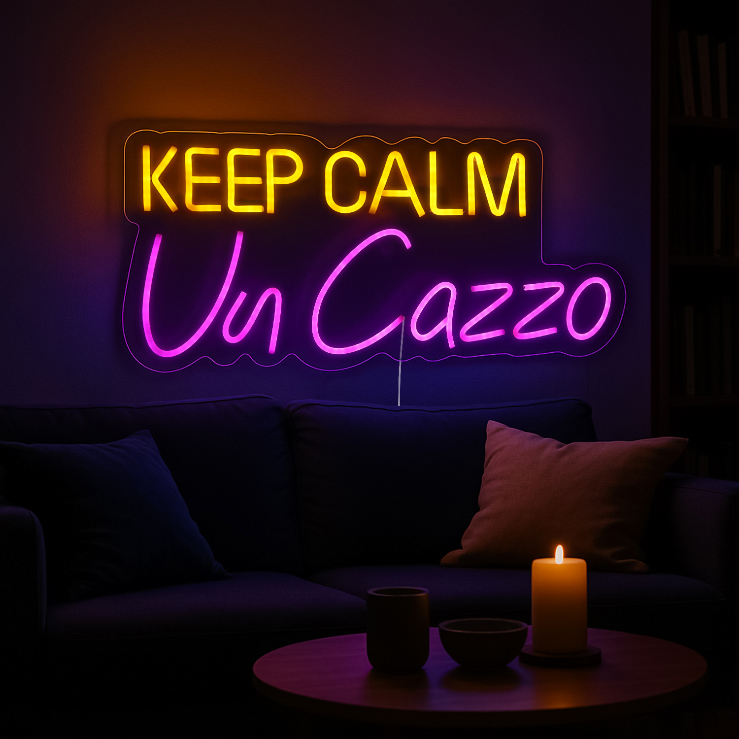 Insegna luminosa Keep Calm, da appendere