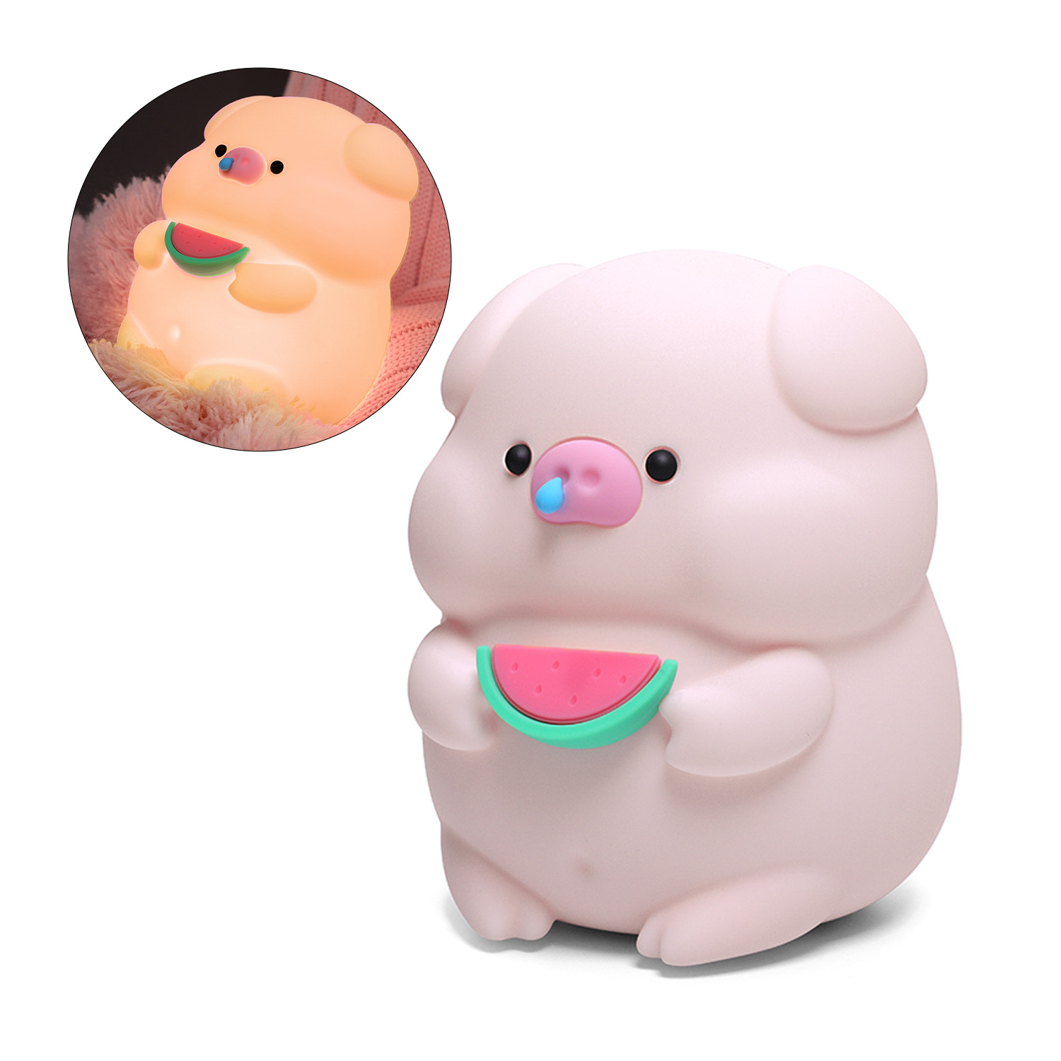 Lampada led maialino silicone per bambini
