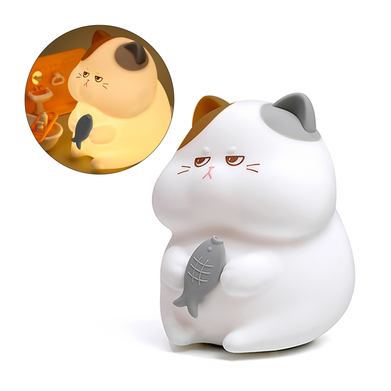 Lampada led gatto silicone per bambini
