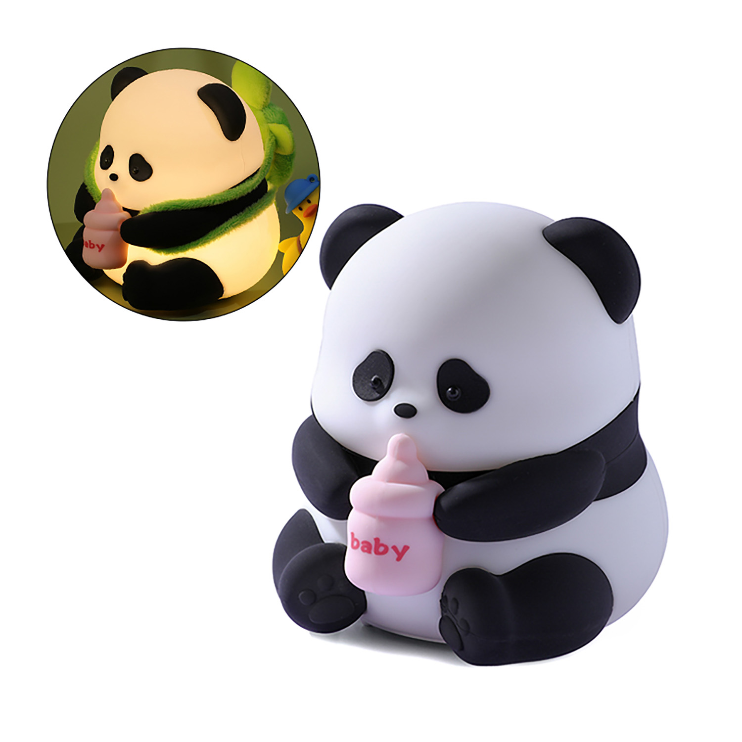 Lampada led panda silicone per bambini