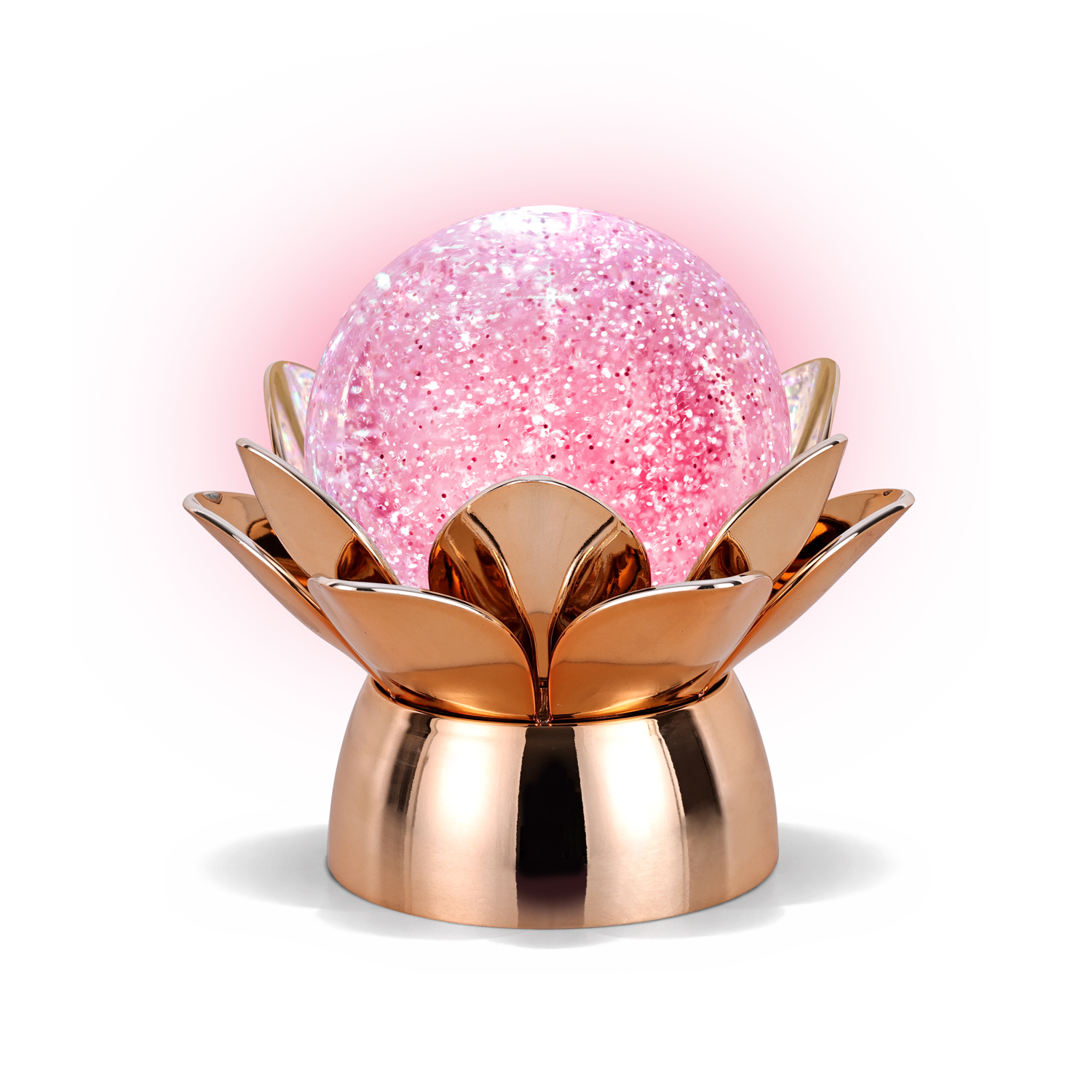 Lampada led sfera glitter rosa gold 7 colori