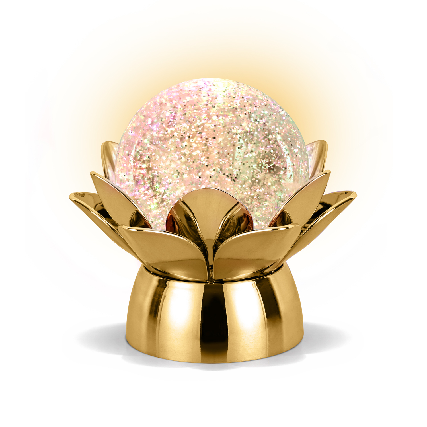 Lampada led sfera glitter gold 7 colori