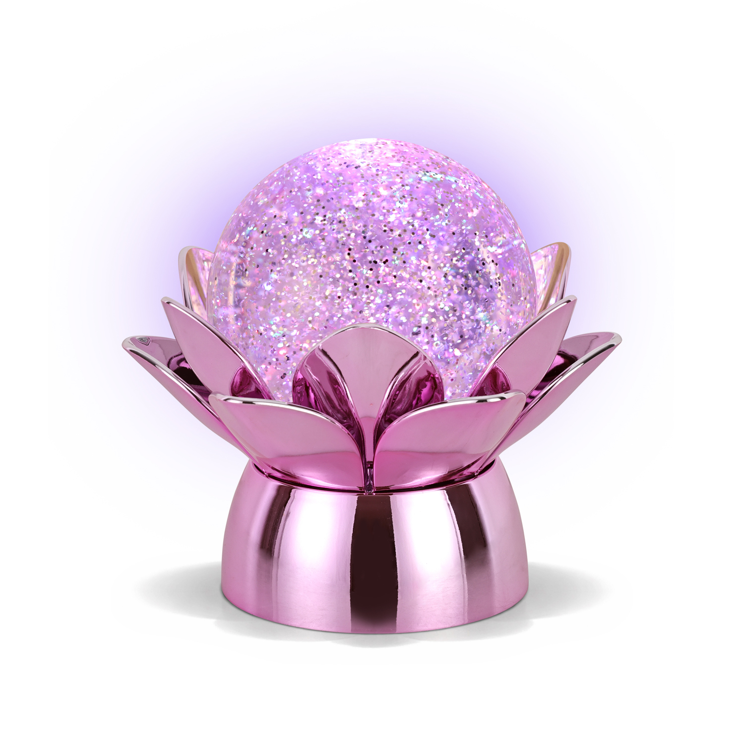 Lampada led sfera glitter rosa 7 colori