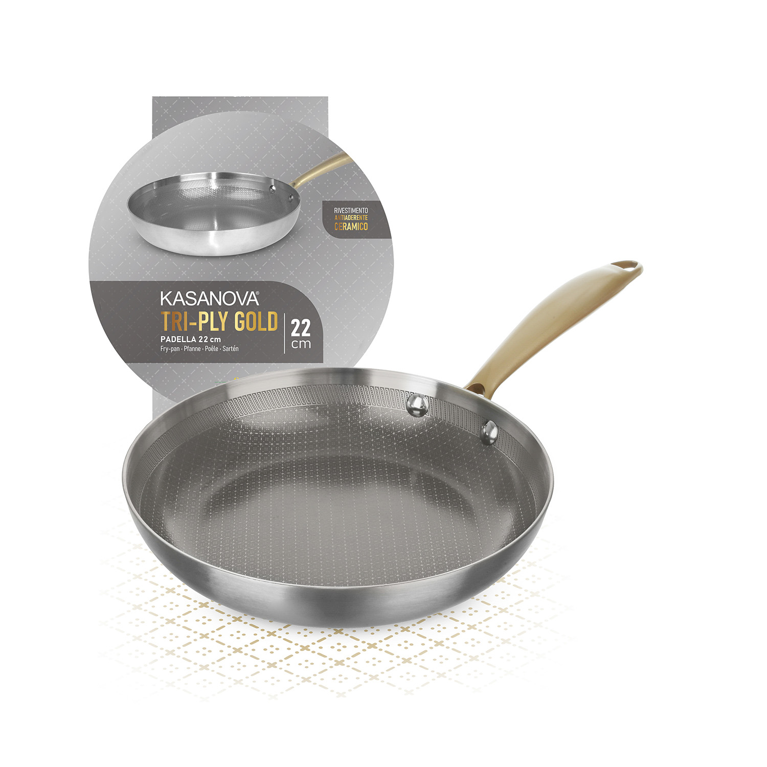 Padella 22 cm triplo strato Tri Ply - Gold