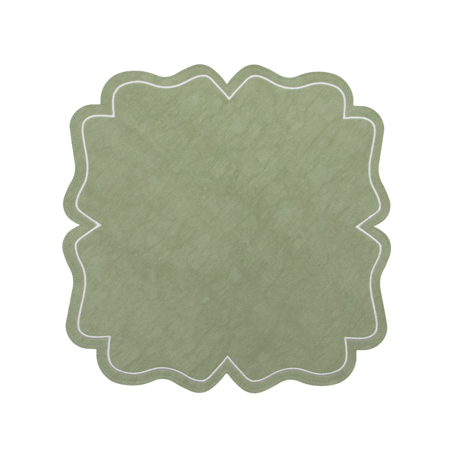 Base decorativa segnaposto in ecopelle 38x38 cm verde