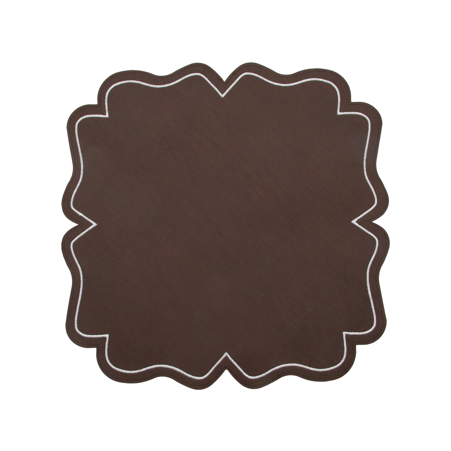 Base decorativa segnaposto in ecopelle 38x38 cm marrone