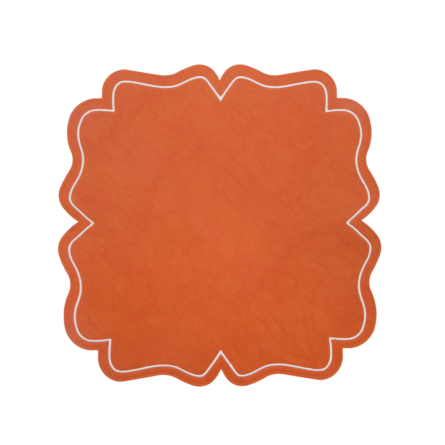 Base decorativa segnaposto in ecopelle 38x38 cm arancione