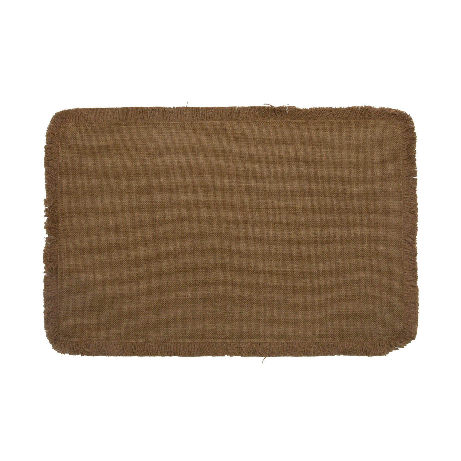 Base decorativa tessuto marrone con frange 30x45 cm