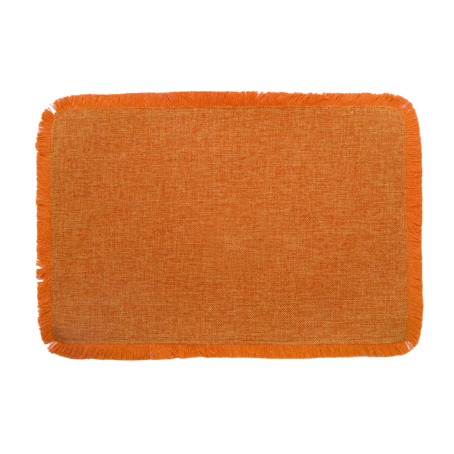 Base decorativa tessuto arancione con frange 30x45 cm
