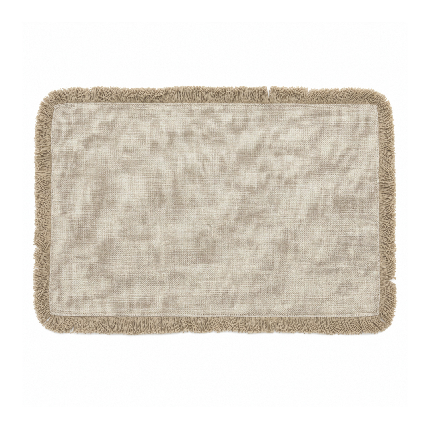 Base decorativa tessuto grigio con frange 30x45 cm