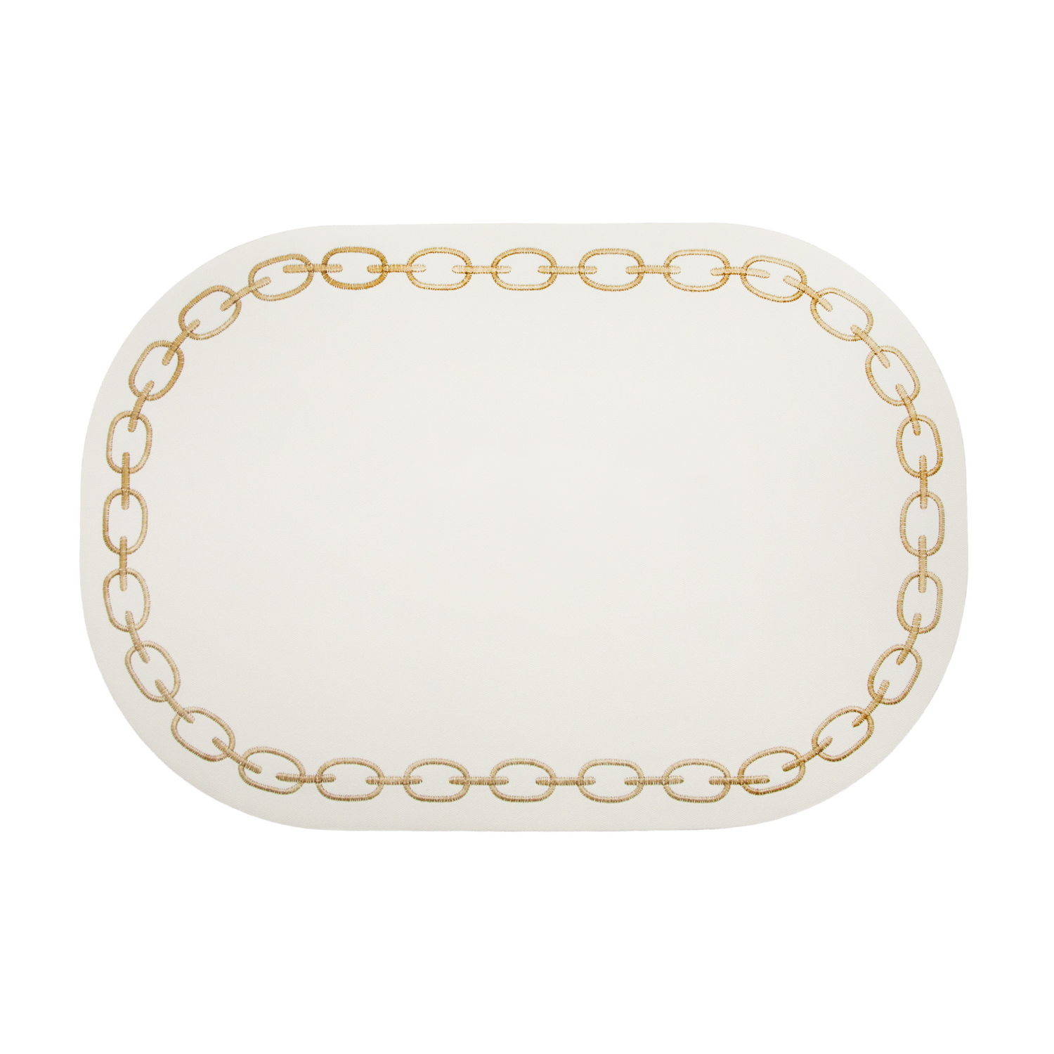 Base decorativa ecopelle bianca con ricamo 30x45 cm