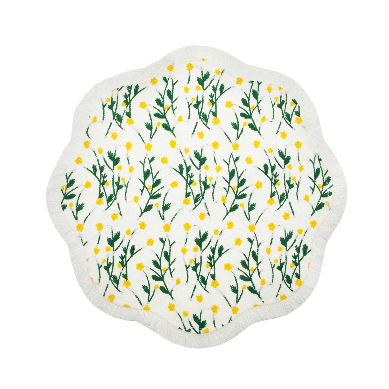 Base decorativa sagomata 38 cm con fiori gialli